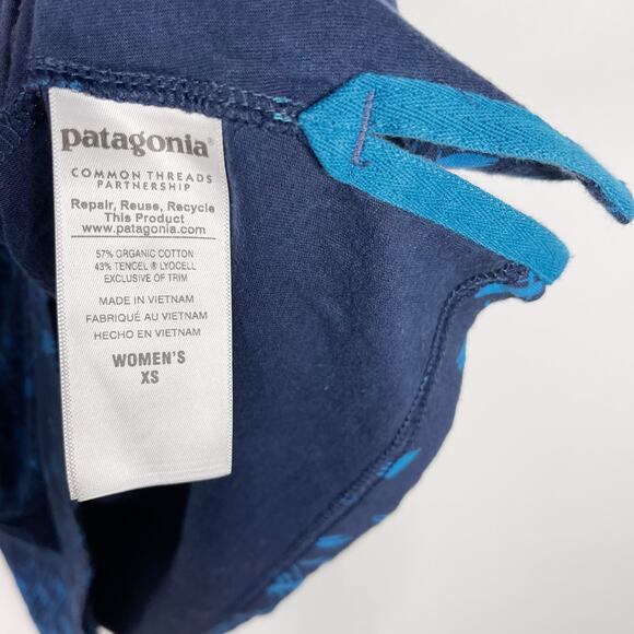 Patagonia XSmall XS Kamala Henley Safari 3/4 Sleeve Dress Blue Casual Athletic - Picture 9 of 12